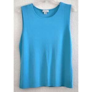 Top/Blouse-Casual Corner-Sky Blue-Sleeveless-Shell Top-Size XL